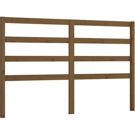 Tête de lit pour chambre à coucher en bois massif de pin marron miel 146 x 4 x 100 cm, 3.46kg (1/5)