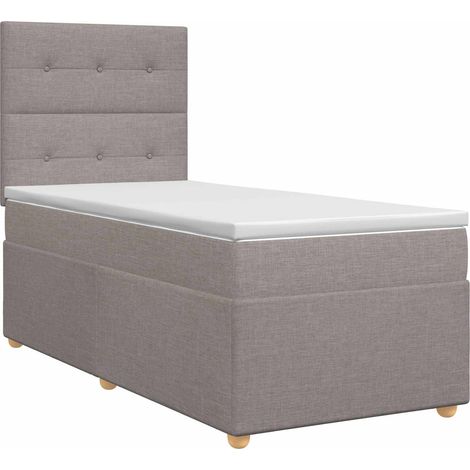 Maison Exclusive - Lit boxspring avec matelas Taupe 100 x 200 cm Tissu (1/5)