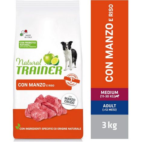 SACCO CROCCHETTE CANE MEDIUM NATURAL MANZO E RISO 3 KG (1/5)