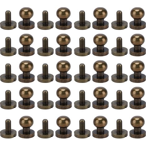 Lot de 20 rivets en laiton bronze résistant à l'usure, accessoires de quincaillerie pour bagages, sacs à main, chaussures et vêtements, 8 x 7 mm (1/5)