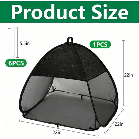 Cloche de protection pop-up pour jardin, filet anti-insectes et anti-soleil, voile fleurs légumes, Composition : 1pcs, Couleur : noir (1/5)
