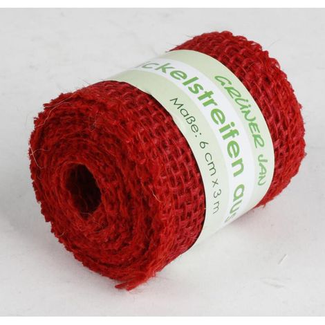 36x 3m Grüner Jan Juteband rot 6cm x 3m Seil Natur Basteln Dekorieren Garten (1/2)