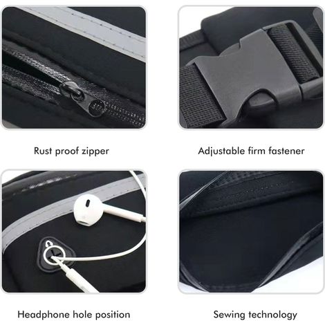 Laisse mains libres pour chien avec pochette zippée, sac banane réfléchissant pour la course à pied en extérieur, jogging, marche et course nocturne. (1/5)