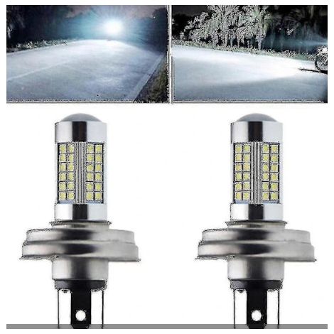 2er-Pack P45t R2 66 SMD-LED-Lampen für Motorradscheinwerfer (Abblend-/Fernlicht), geeignet für Roller und Mopeds, 6000 K Weiß, 6 V/12 V -bp