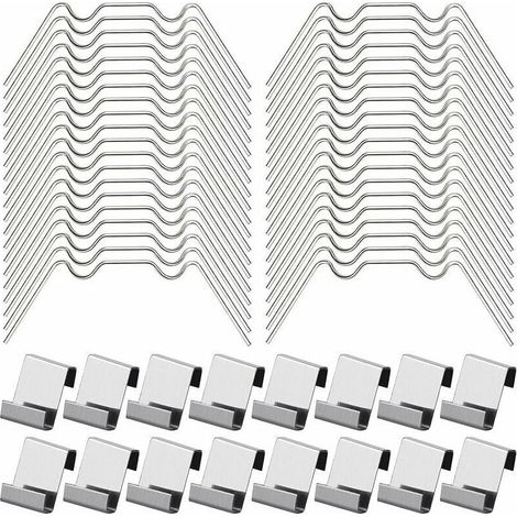100Pcs Clips de Vitrage pour Serre Inclure 50Type W Serre Pinces en Acier Inoxydable et 50 Clips de Type Z pour Vitre de Serre (1/4)