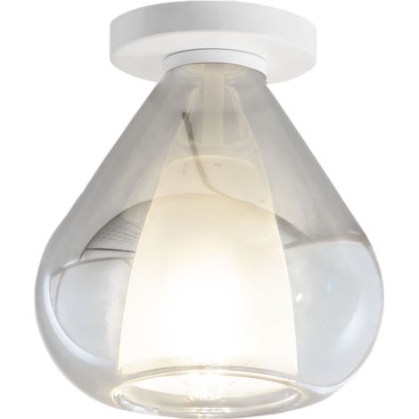 Lila - Plafonnier rond d.20cm Fabas Luce - Applique avec ampoule LED E27 MAX 40W - Fumé