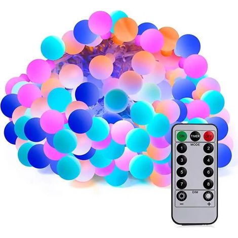 40 ampoules, guirlande lumineuse extérieur, LED multicouleur, 6 m, alimentation par piles, décoration jardin et terrasse (1/2)