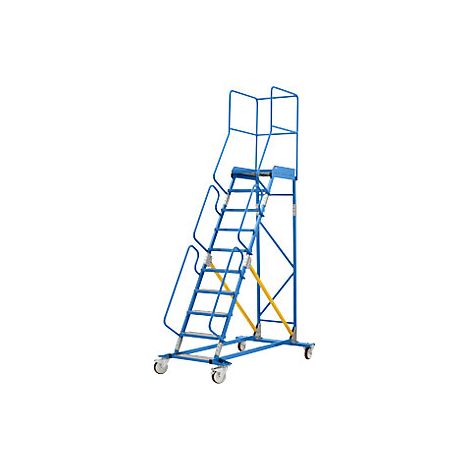 Escalera rodante con tarima piezas insertadas en los peldaños