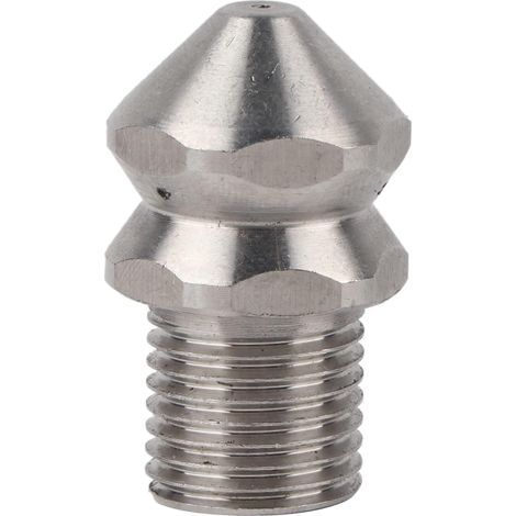 Buse de nettoyage de tuyaux en acier inoxydable, haute pression, conception à 4 trous, buse de jet d'égout pour le nettoyage des canalisations d'égout, filetage mâle G1/4 pouces, (1/5)