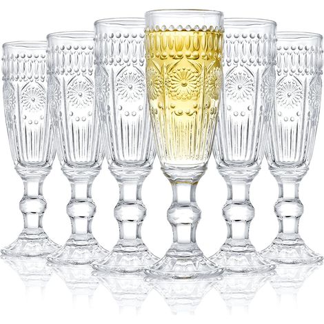 Lot de 6 flûtes à champagne en verre – Élégantes et durables