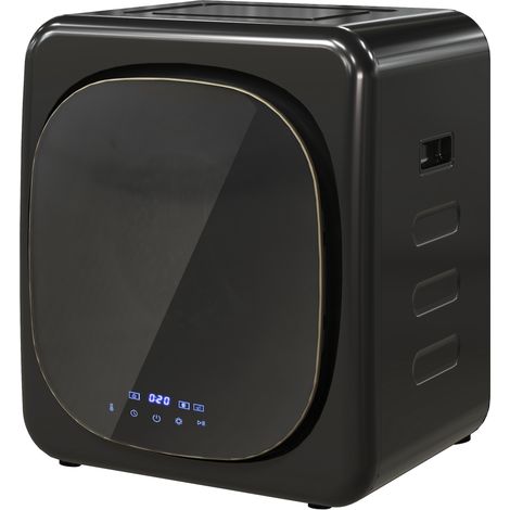 Sèche-linge avec désinfection UV, design compact, capacité 4 kg, acier inoxydable, noir