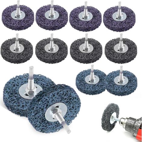 Set di 12 dischi abrasivi da 50 mm per smerigliatrice angolare, ideali per la pulizia di vernici e per prevenire l'ossidazione - Set di dischi abrasivi per legno/metallo (grana grossa) (1/5)