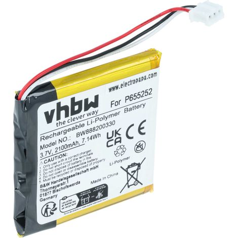 vhbw Batería compatible con Harman Kardon Esquire Mini altavoces, cajas acústicas (2100 mAh, 3,7 V, Li-poli)