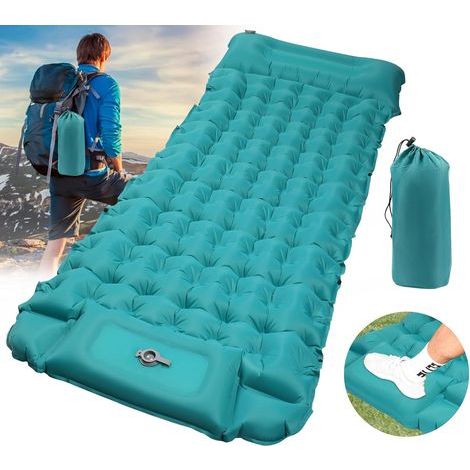 selbstaufblasende Campingmatratze, integrierte Fußpumpe, ergonomisches Kissen, wasserdichtes 40D-Nylon, ideal zum Wandern und Trekking (1/5)