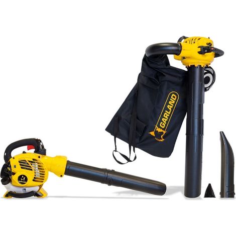 Garland – Aspirateur souffleur broyeur thermique 25,4 cm3 – Moteur puissant pour broyage efficace – Nettoyage extérieur rapide et précis