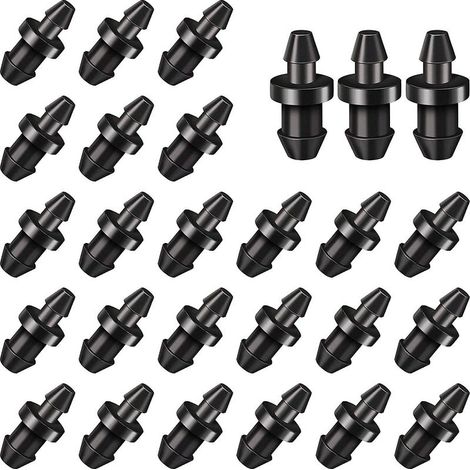 60 bouchons d'extrémité de tuyau cannelés de 1/4 pouce pour systèmes d'irrigation goutte à goutte ou par aspersion (1/5)