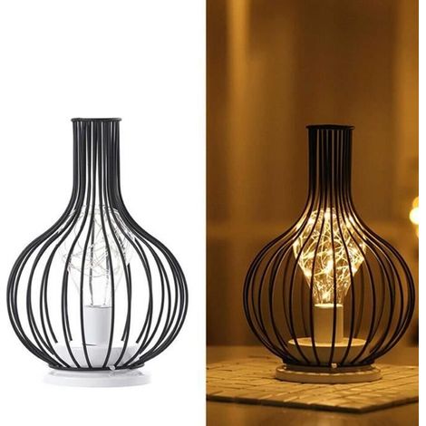 Retro-Tischlampe, dekorative kabellose Nachttischlampe mit Edison-Glühbirne, für Balkon, Schlafzimmer, Hochzeiten, Partys, Innenbereich - Karaffe (1/4)