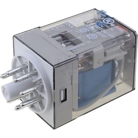 RELE FINDER 12Vac 2Ctos Con Pulsador De Prueba 10A/250Vac  60128012.0040