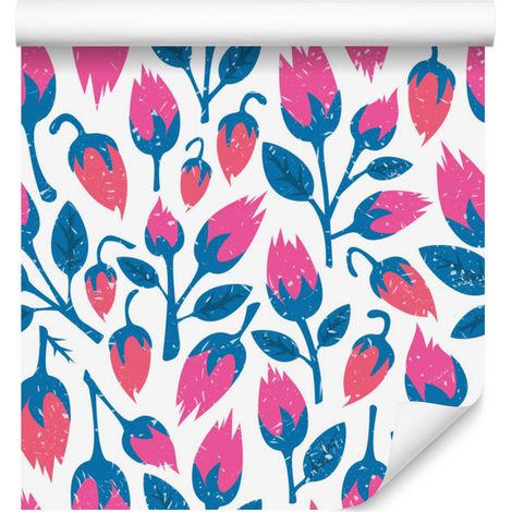 Papier peint fleuri style rétro pour salon et chambre 50x1000 cm (1/5)