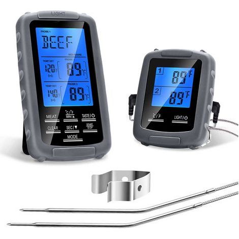Thermometre Cuisine, Thermomètre à Double sonde de cuisson des aliments pour barbecue fumeur gril four thermomètre à viande à lecture instantanée (1/5)