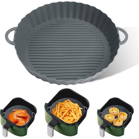 Ahlsen Air Fryer Silikontopf, 8,27 Zoll Silikontopf für Air Fryer, Silikon Air Fryer Liner Air Fryer Korb, Air Fryer Rack Zubehör für Air Fryer, Ofen (1/5)