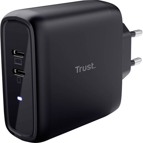 Trust MAXO 65W 2P USB-C CHARGER BLK Adaptateur de charge 65 W 2x USB-C® noir intérieure W977843 (1/4)