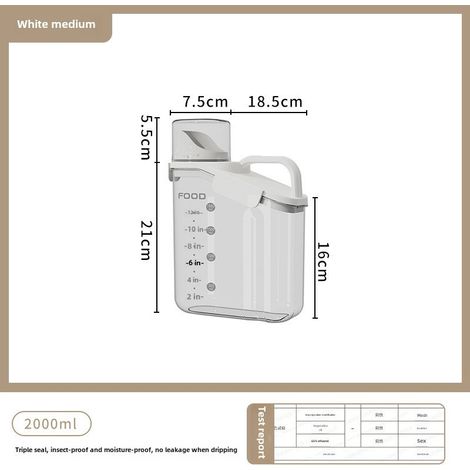 Boîte de conservation hermétique anti-insectes et humidité, grande capacité (ivoire 2000 ml) (1/5)