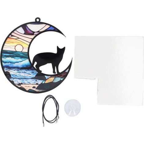 Suncatcher en acrylique coloré imprimé UV - Ornements suspendus en verre teinté en mémoire de chat TYU401