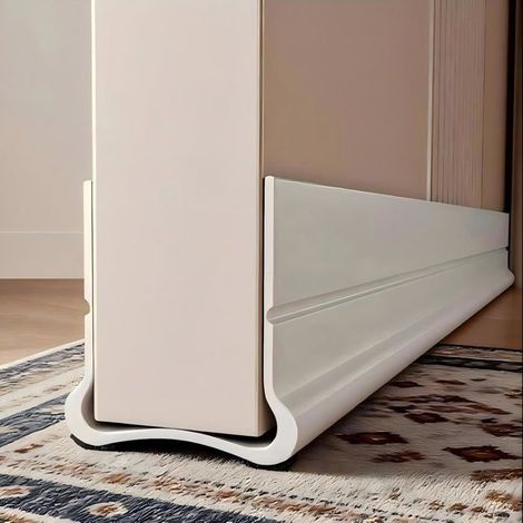 Ecleanfy - Joint d'étanchéité de bas de porte blanc de 93 cm, joint en silicone, sans colle, porte insonorisée et isolante thermique (blanc)