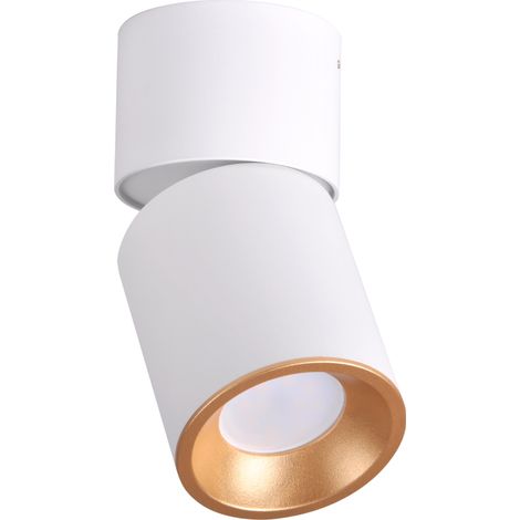 Spot plafonnier orientable GU10 blanc/or NIXA Polux (1/5)