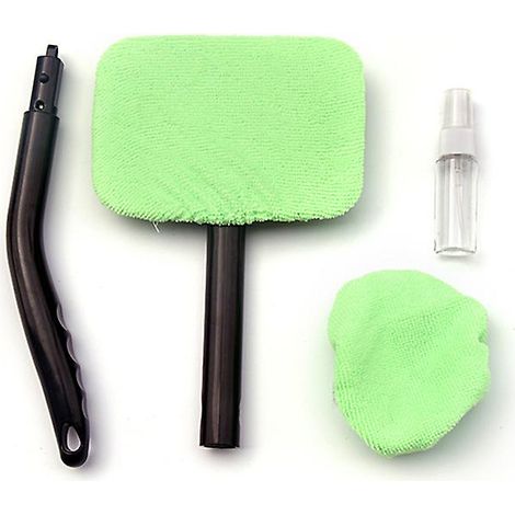 Kit de nettoyage télescopique pour pare-brise avec 2 tampons en microfibre (1/3)