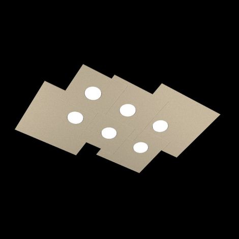 Plafoniera Moderna Rettangolare Plate Metallo Sabbia 6 Luci Gx53 (1/5)