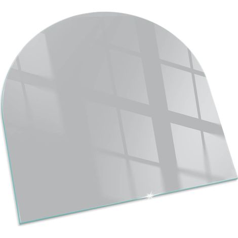 Piastra Per Camino Decorazione Per Pavimento In Vetro Per Camino Per Focolare Moderno per la legna Colore Grigio chiaro 100x100 cm (1/5)