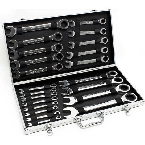 Set di chiavi a cricchetto a cricchetto, portatili, 22 pezzi, chiave a cricchetto, anello a cricchetto, set di chiavi da 6 a 32 mm (1/5)