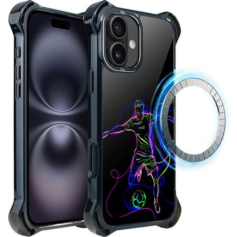 Custodia ibizu DropGuard Ultra per iPhone 16 con MagSafe, ElectroMove, La potenza del calcio (1/5)