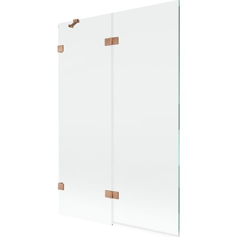 Mexen Lunar mampara de ducha 2 puertas izquierda 120 x 150 cm, transparente, cobre cepillado - 897-120-100-65-00-L (1/5)