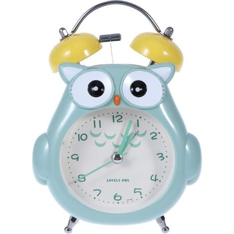 Réveil Hibou Créatif en Plastique Vert sans Piles Veilleuse (1/5)