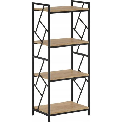 Libreria R2-FX (4P) in rovere naturale M33 (struttura nera) (1/3)