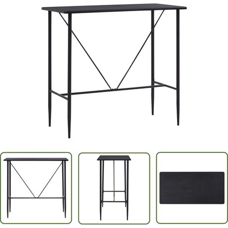 Table de bar Table Haute Table d'appoint Noir 120x60x110 cm MDF BZTHBS301855 MaisonChic (1/5)