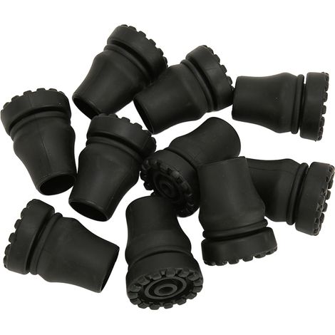 Embouts de béquilles antidérapants en PVC, 10 pièces, embouts de remplacement 22mm pour déambulateur, chaise de toilette et chaise de bain (1/5)