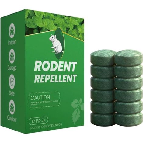 Répulsif souris naturel – lot 12, camphre/menthe poivrée, intérieur/extérieur (1/5)