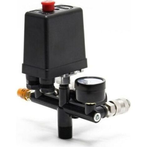 Regolatore di pressione con pressostato per compressore. Pressostato con 2 display. (1/4)