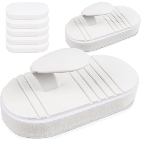 Tampon à récurer pour jacuzzi et spa – Tampons à récurer flexibles et résistants aux rayures 2 poignées + 5 têtes de brosse