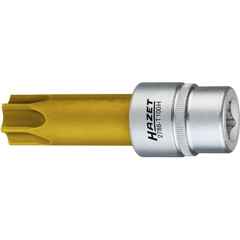 Hazet Albero a Camme di regolazione Torx Cacciavite Torx Con Foro quadrato, 12,5 mm, 1/2 pollici, Tamper Resistant profilo chiave, 1 pezzi, Tin rivestito, 2788 t100h