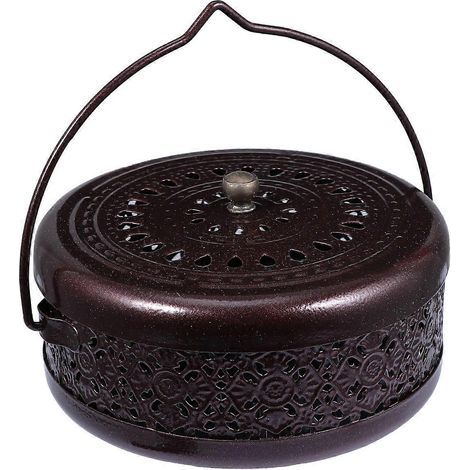 Support portable pour spirale anti-moustiques, brûleur d'encens en fer, décoration intérieure (marron)-14.5X14.5CM-Brown (1/4)