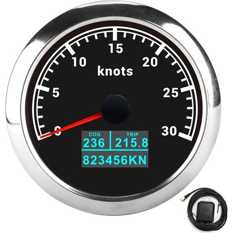 Compteur de vitesse GPS, tachymètre étanche à faible consommation d'énergie pour bateaux pour camions(Cadran noir). (1/5)