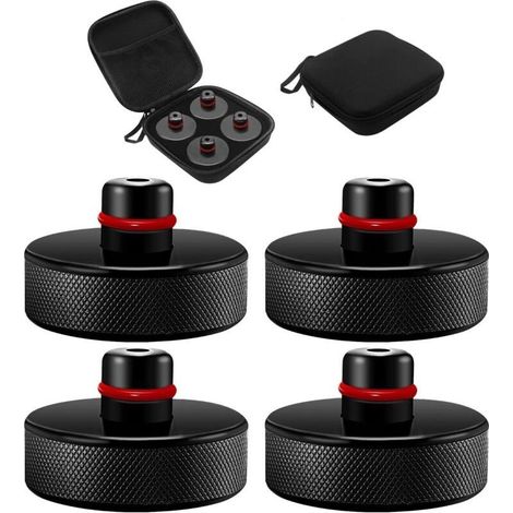 4 Pièces Jack Pad Bloc Compatible with Tesla Model 3/Y/S/X, Coussinet de Levage en Caoutchouc avec Mallette de Rangement, Tampon Cric, Patins de Levage pour Cric (1/5)