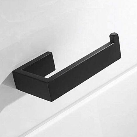 Perforierter Toilettenpapierhalter, Toilettenpapierhalter aus Edelstahl 304, schwarze Wandhalterung, Toilettenpapierhalter für Badezimmer und Küche (schwarz, feindselig) (1/4)