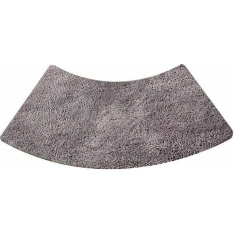 Tapis de douche rond festonné, tapis de douche quart de rond en microfibre, lavable en machine, antidérapant, gris, 45x100cm (1/4)