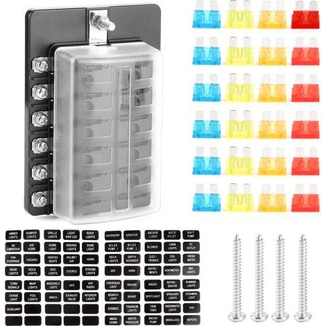 CFTGIW Porte-bloc à 12 Voies avec Indicateur LED Couvercle Aquatique pour Carcarfacte Box Boxfuse Blockcar Holderblade Box12 Way Boxblade Bo. (1/5)